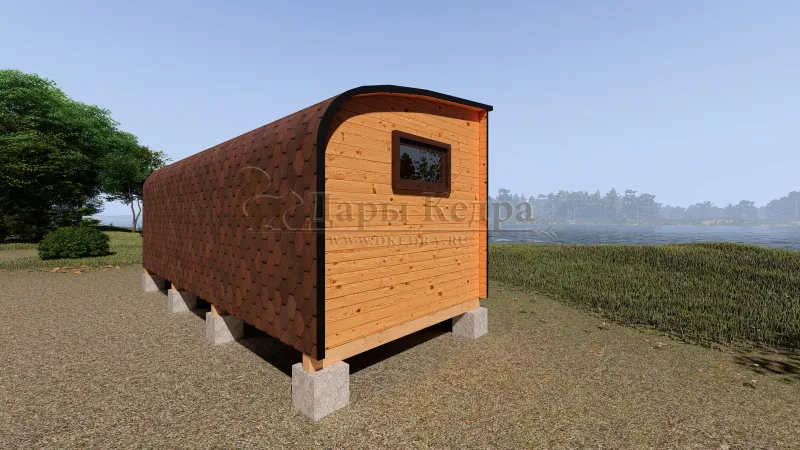 Баня «Парус» из кедра 6х2,2 метра (вариант 1)