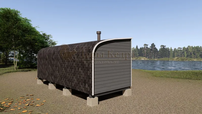 Баня «Парус» из кедра 6х2,2 метра (вариант 2)