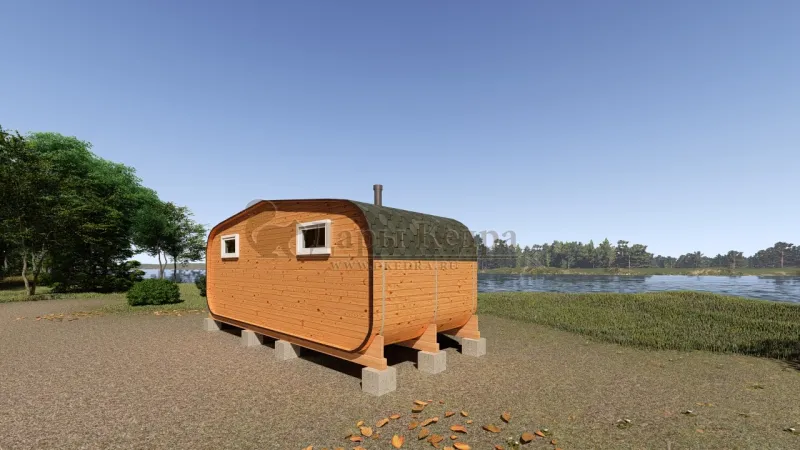 Овальная-Окта баня-бочка из кедра 6х2,2 метра